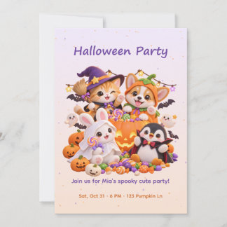 Invitación a una fiesta de Halloween con disfraz d