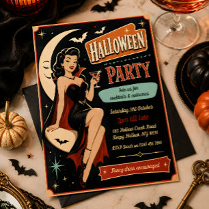 Invitación a una fiesta de Halloween de vampiro pi