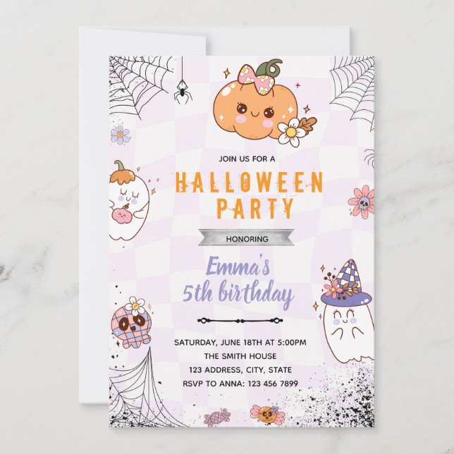 invitación a una fiesta de halloween genial (Anverso)