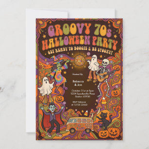 Invitación a una Fiesta de Halloween Groovy de los