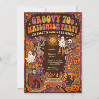 Invitación a una Fiesta de Halloween Groovy de los