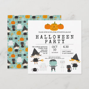 Invitación a una fiesta de Halloween moderna, lind