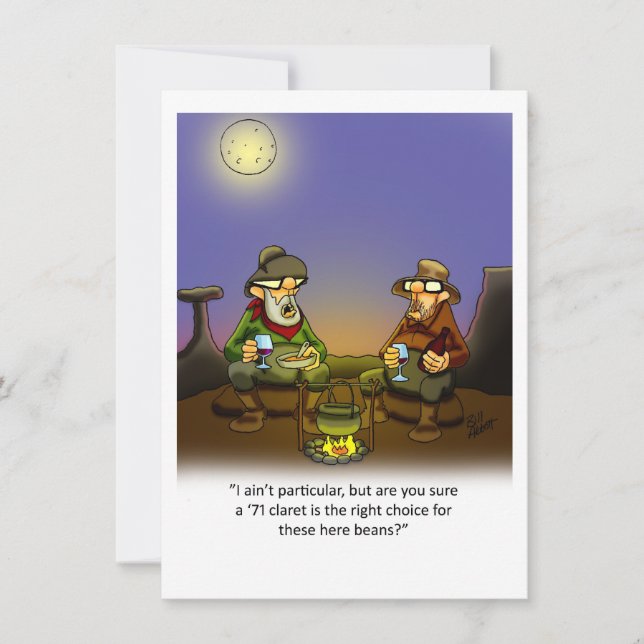 Invitación a una fiesta de humor sobre vinos diver (Anverso)