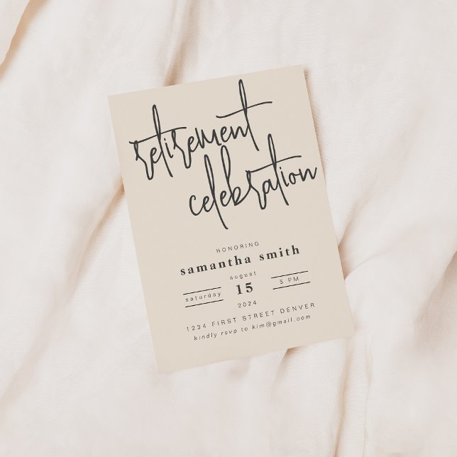 Invitación a una fiesta de jubilación moderna simp (Subido por el creador)
