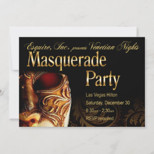 Invitación a una fiesta de mascarada en las noches