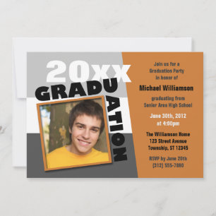 Invitación a una fiesta de Naranja al cuadrado de