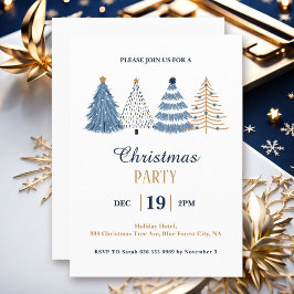 Invitación a una fiesta de Navidades azules corpor