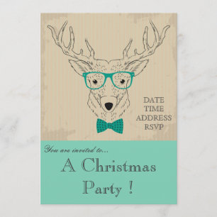 Invitación a una fiesta de Navidades de renos hips