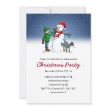 Invitación a una fiesta de Navidades de Snowman