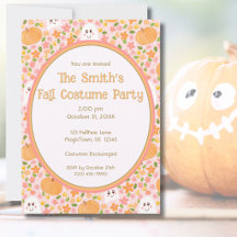 Invitación a una fiesta de otoño adorable con cala