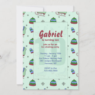 Invitación a una fiesta de patinaje sobre hielo