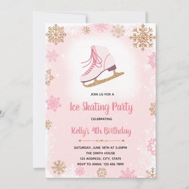 Invitación a una fiesta de patinaje sobre hielo (Anverso)