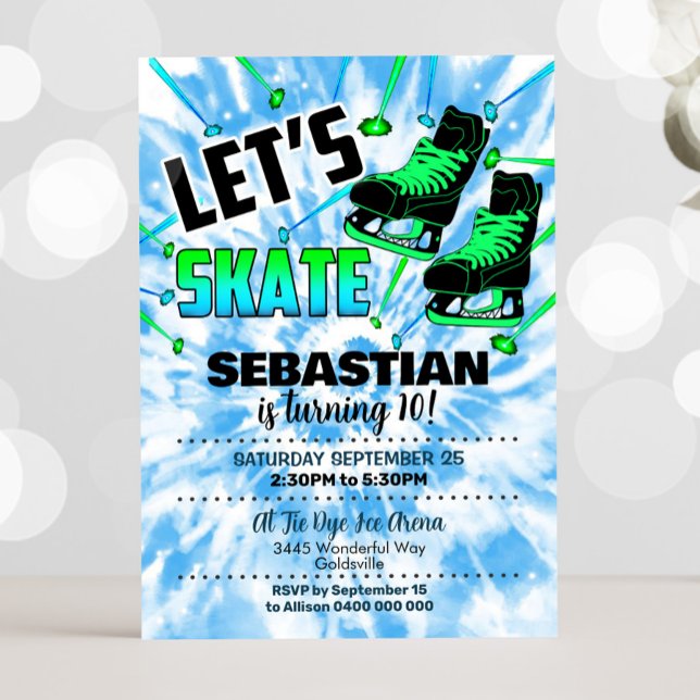Invitación a una fiesta de patinaje sobre hielo In (Boy Ice Skating Party Invitation)