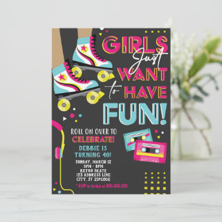 Invitación a una fiesta de patinaje sobre patines