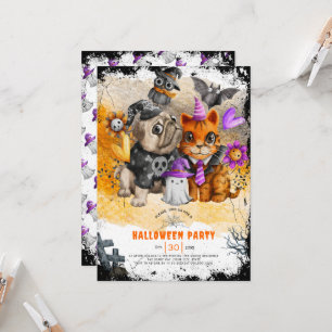 Invitación a una fiesta de perros y gatos de Hallo