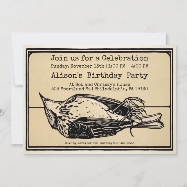 Invitación a una fiesta de Personalizable de aves  (Anverso)