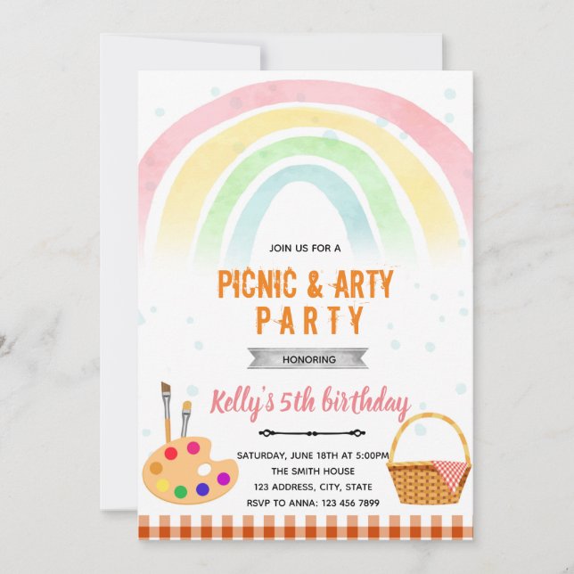 Invitación a una fiesta de picnic de arte (Anverso)