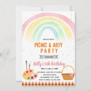 Invitación a una fiesta de picnic de arte