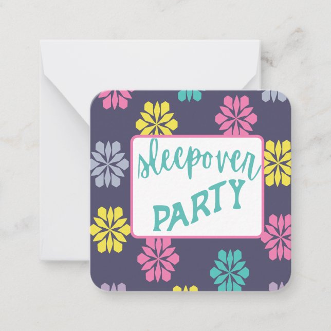 Invitación a una fiesta de pijamas: (Anverso)