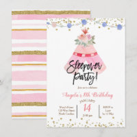 invitación a una fiesta de pijamas en tipi
