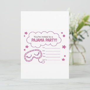 Invitación a una Fiesta de Pijamas para Niñas