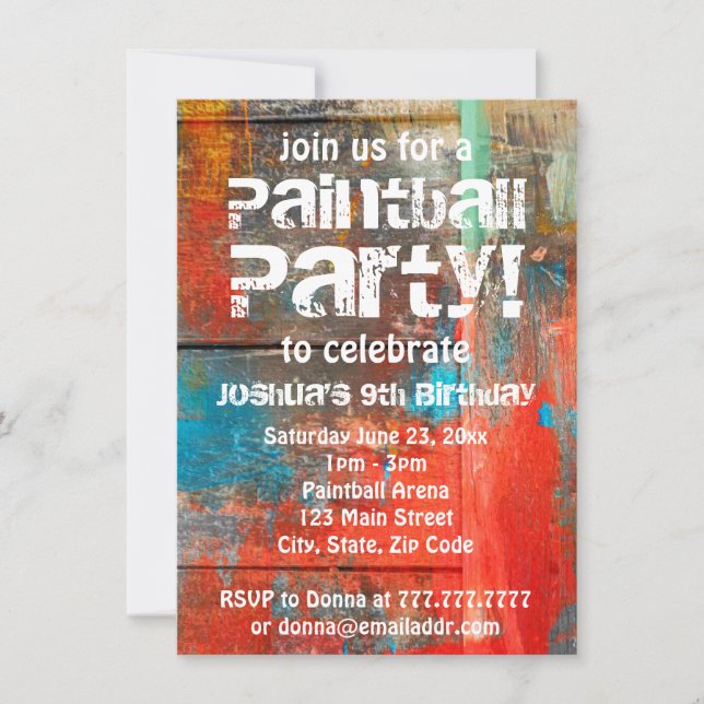 Invitación a una fiesta de pintadas al aire libre (Anverso)