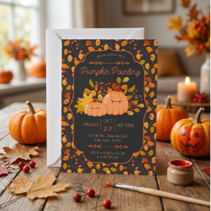 Invitación a una fiesta de pintura de calabazas de