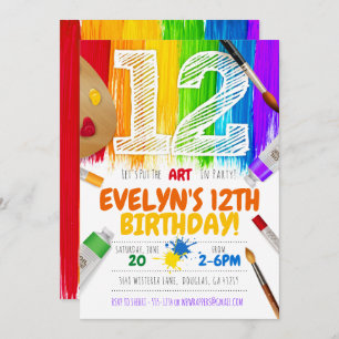 Invitación a una fiesta de pintura, fiesta de cump