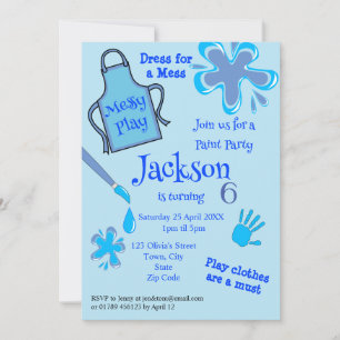 Invitación a una fiesta de pintura y diversión des