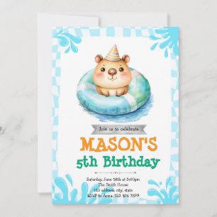 Invitación a una fiesta de pool de Capybara