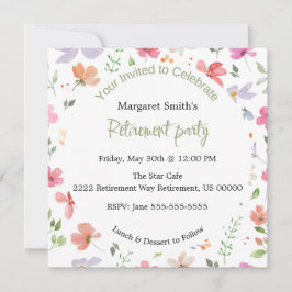 Invitación a una fiesta de retiro de Moda y corte