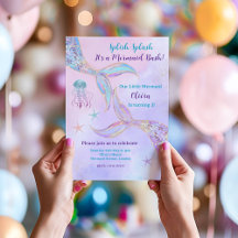 Invitación a una Fiesta de Sirenas Splish Splash