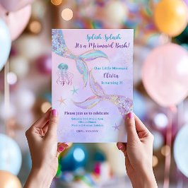 Invitación a una Fiesta de Sirenas Splish Splash
