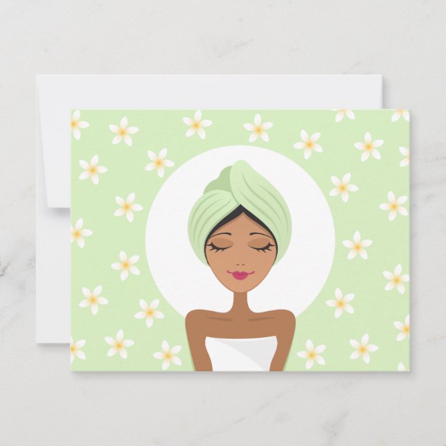 Invitación a una fiesta de soltera con plumería (Anverso)