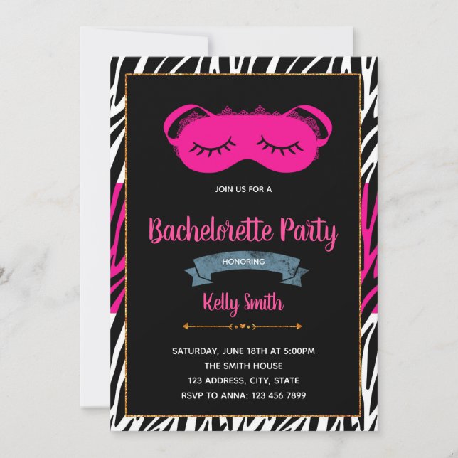 Invitación a una fiesta de soltera de Sleepover (Anverso)