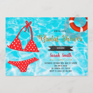 Invitación a una fiesta de soltera de traje de bañ