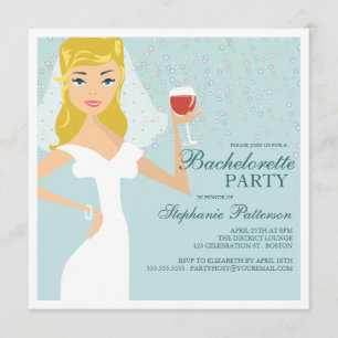 Invitación a una fiesta de soltera de vino de novi