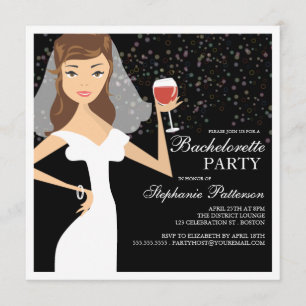 Invitación a una fiesta de soltera de vino de novi