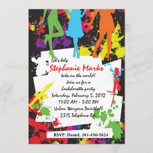 Invitación a una fiesta de soltería de Paintball