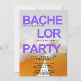 Invitación a una fiesta de soltero inspirada en la