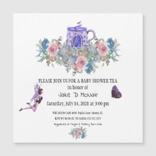 Invitación a una fiesta de té acuarela floral para