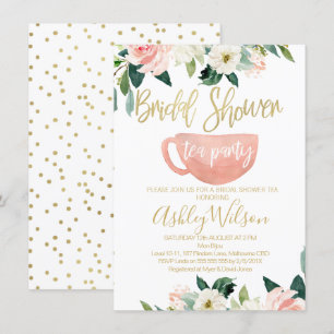 Invitación a una fiesta de té con ducha de novia f