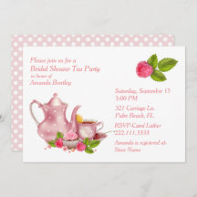Invitación a una fiesta de té de bonito con ducha