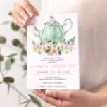 Invitación a una fiesta de té de ducha de novia<br><div class="desc">¡Esta invitación a la fiesta de bonito con ducha de novia es perfecta para cualquier futura novia! Edite fácilmente la redacción con la información de su evento. ¡Edita la parte posterior con un color sólido, textura o blanco! ¡Vea toda la colección de Fiestas de té de ducha de novia para...</div>