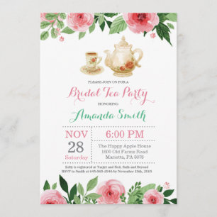 Invitación a una fiesta de té de ducha de novia
