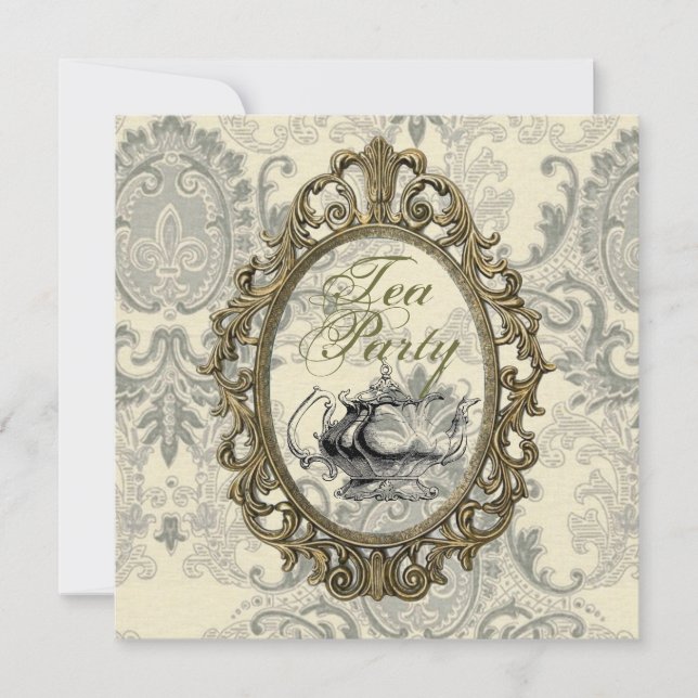 Invitación a una fiesta de té de ducha de novia de (Anverso)