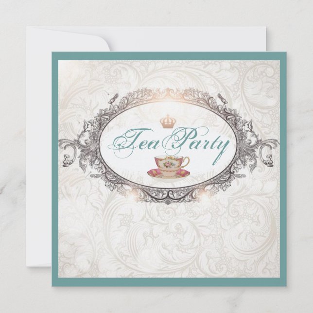 Invitación a una fiesta de té de la ducha de la no (Anverso)