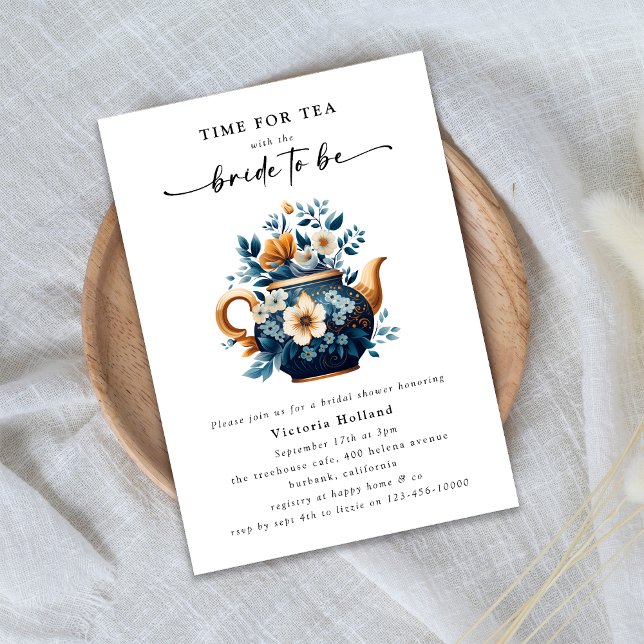 Invitación a una fiesta de té de lluvia con flores (Subido por el creador)