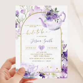 Invitación a una fiesta de té de novia con flores