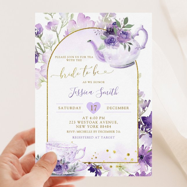 Invitación a una fiesta de té de novia con flores  (Subido por el creador)